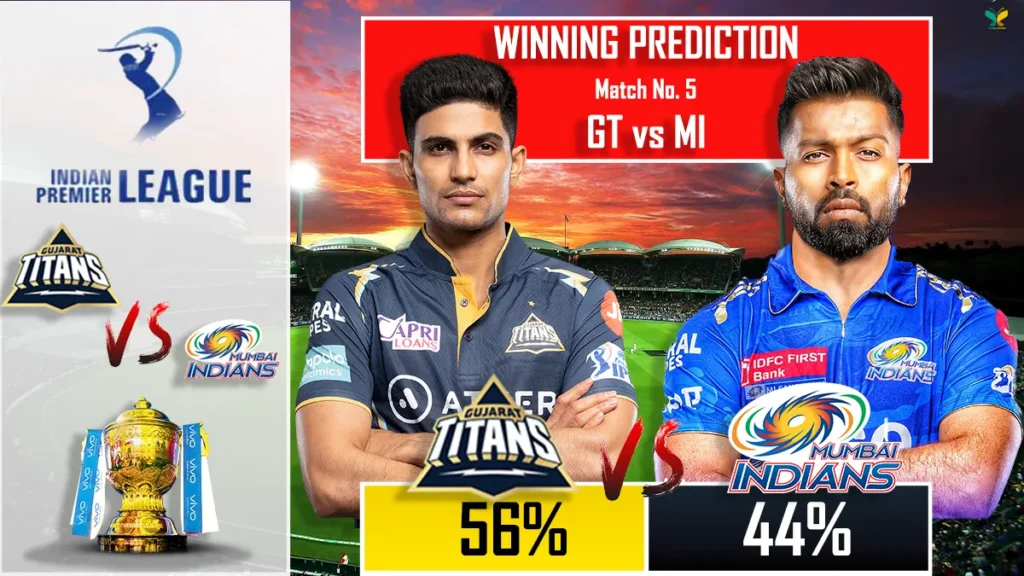IPL 2024 GT Vs MI 5th Match Winning Prediction