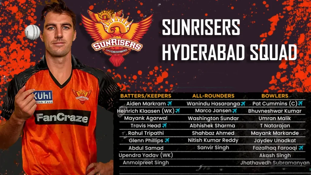 IPL 2024 Sunrisers Hyderabad Squad